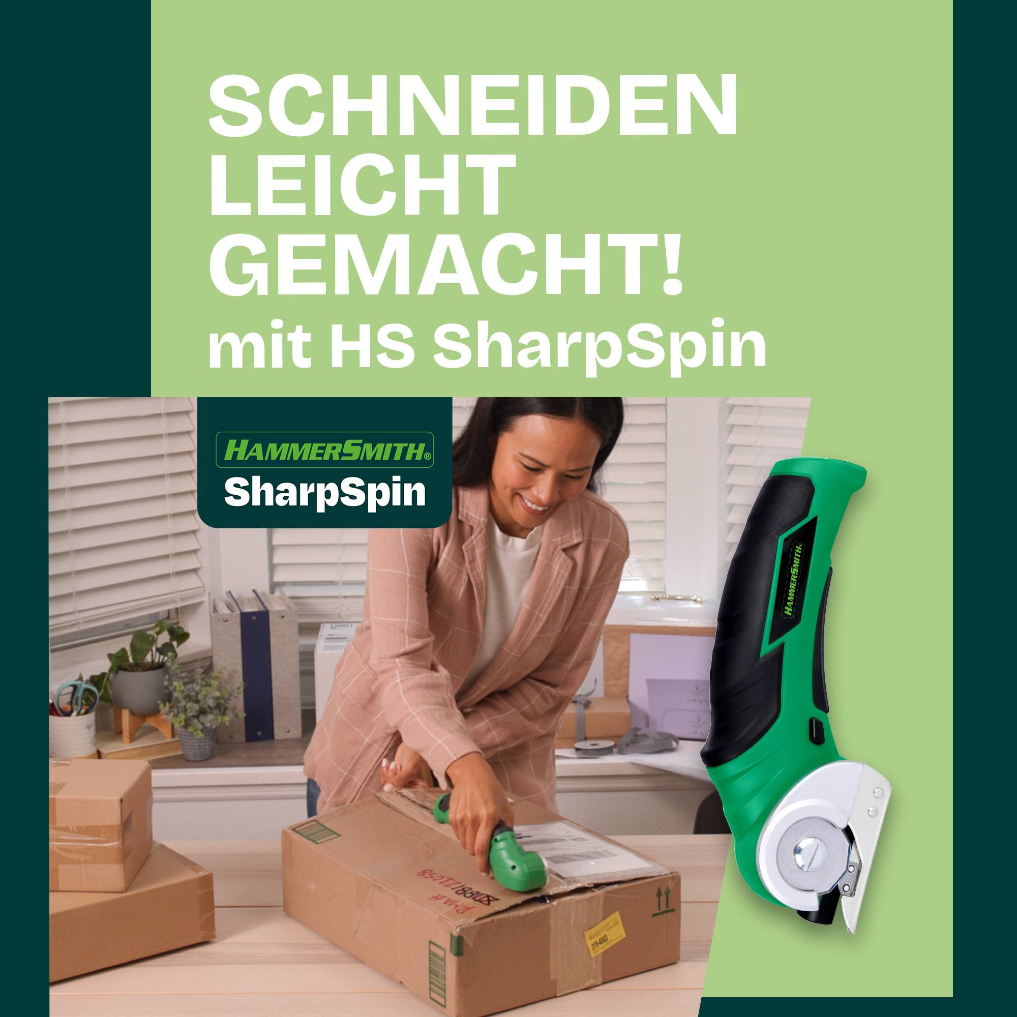 Hammersmith SharpSpin - 2er Pack Ersatzklingen für elektrische Schere - Rundklingen Set für Universalschneider - präzises Schneiden von Karton, Sto