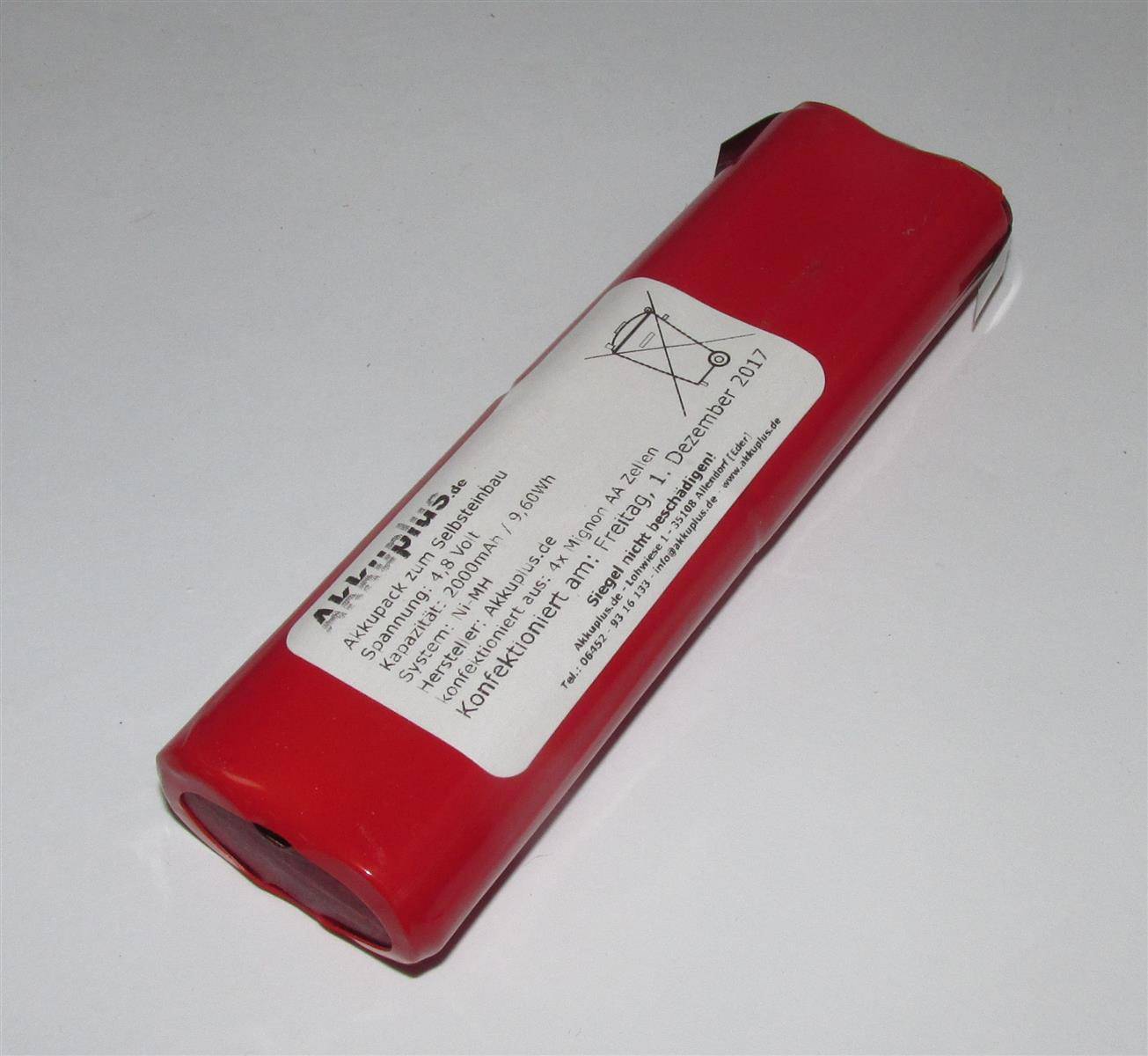 Akkupack 3032041 für AS10H - 4,8 Volt 1600mAh / 7,68Wh Ni-MH zum Selbsteinbau