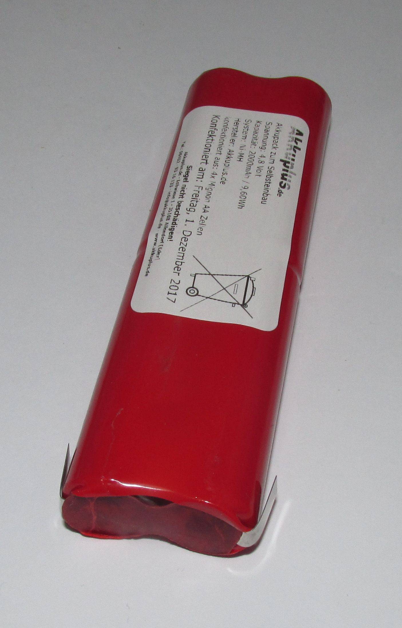 Akkupack 3032041 für AS10H - 4,8 Volt 2500mAh / 12,00Wh Ni-MH zum Selbsteinbau