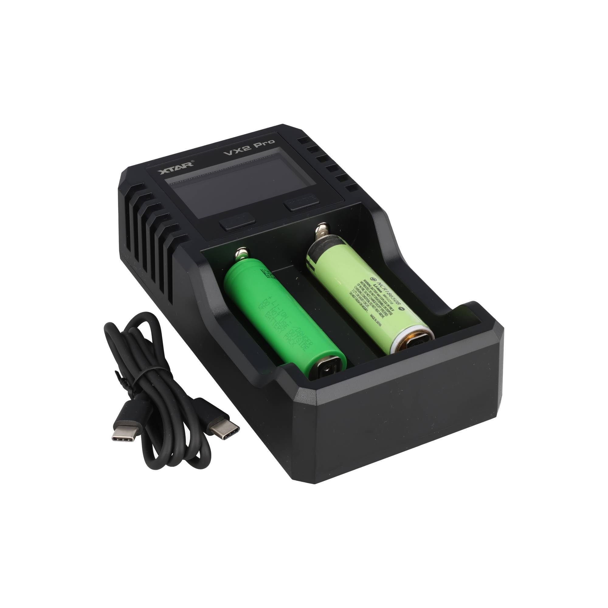 XTAR VX2 Pro, Akku-Ladegerät für Rundzellen, Li-Ionen, LiFePO4 und NiMH Akku