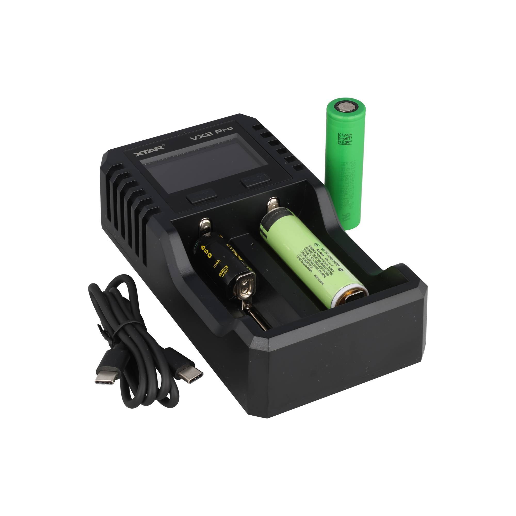 XTAR VX2 Pro, Akku-Ladegerät für Rundzellen, Li-Ionen, LiFePO4 und NiMH Akku