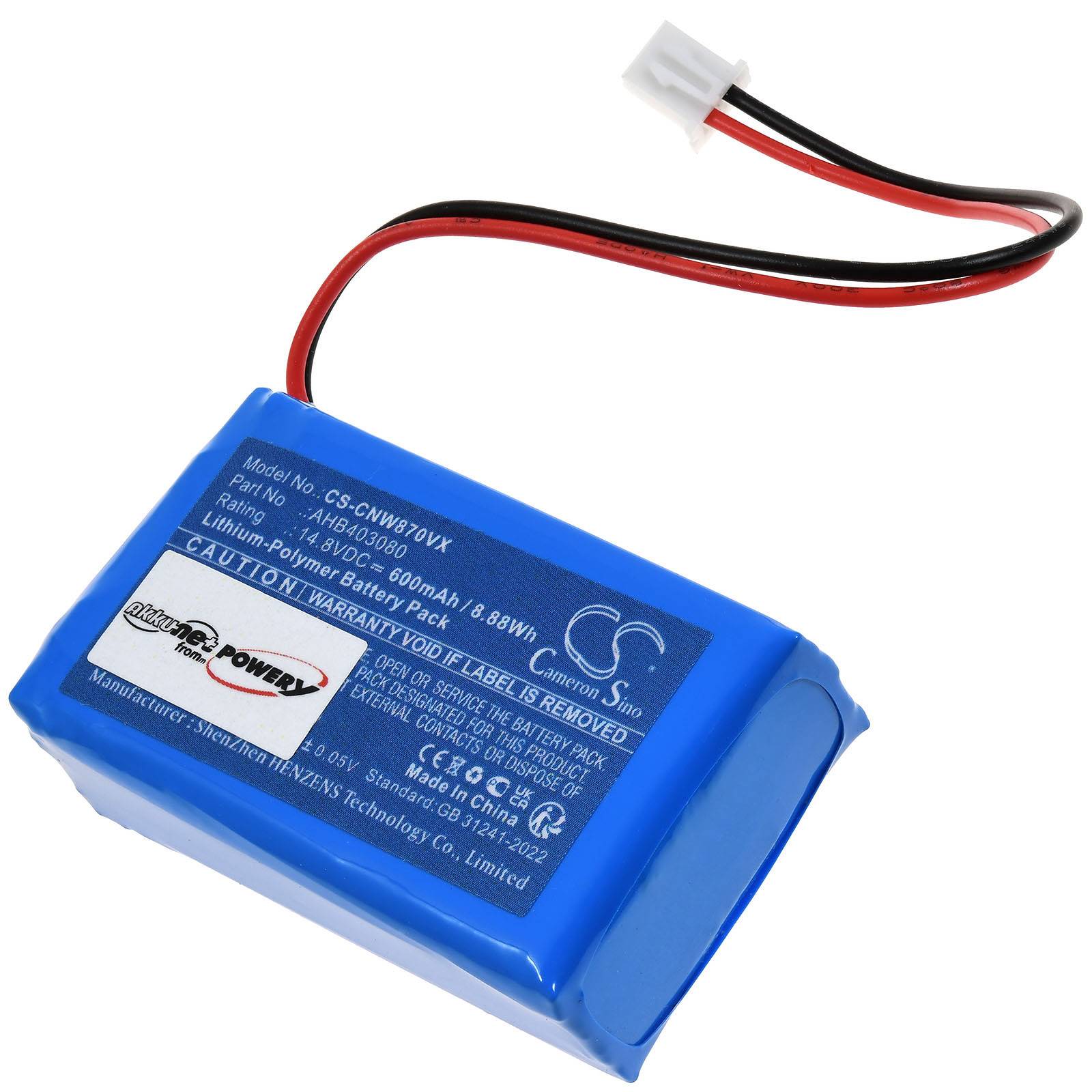 Powery Akku kompatibel mit Cecotec Typ AHB403080, 14,8V, Li-Polymer