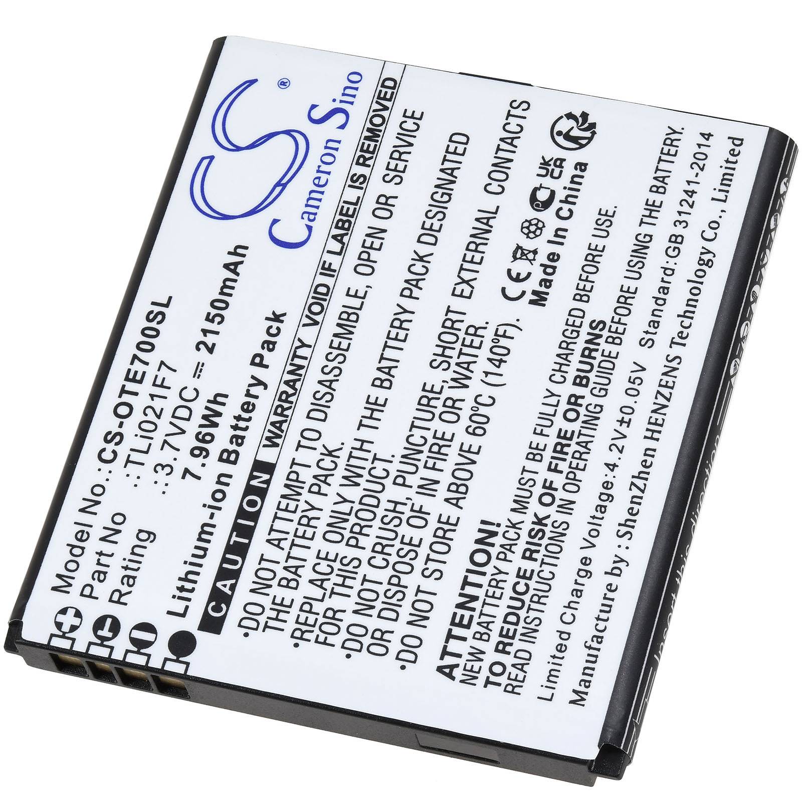 Powery Akku kompatibel mit Alcatel Typ TLi021F7, 3,7V, Li-Ion