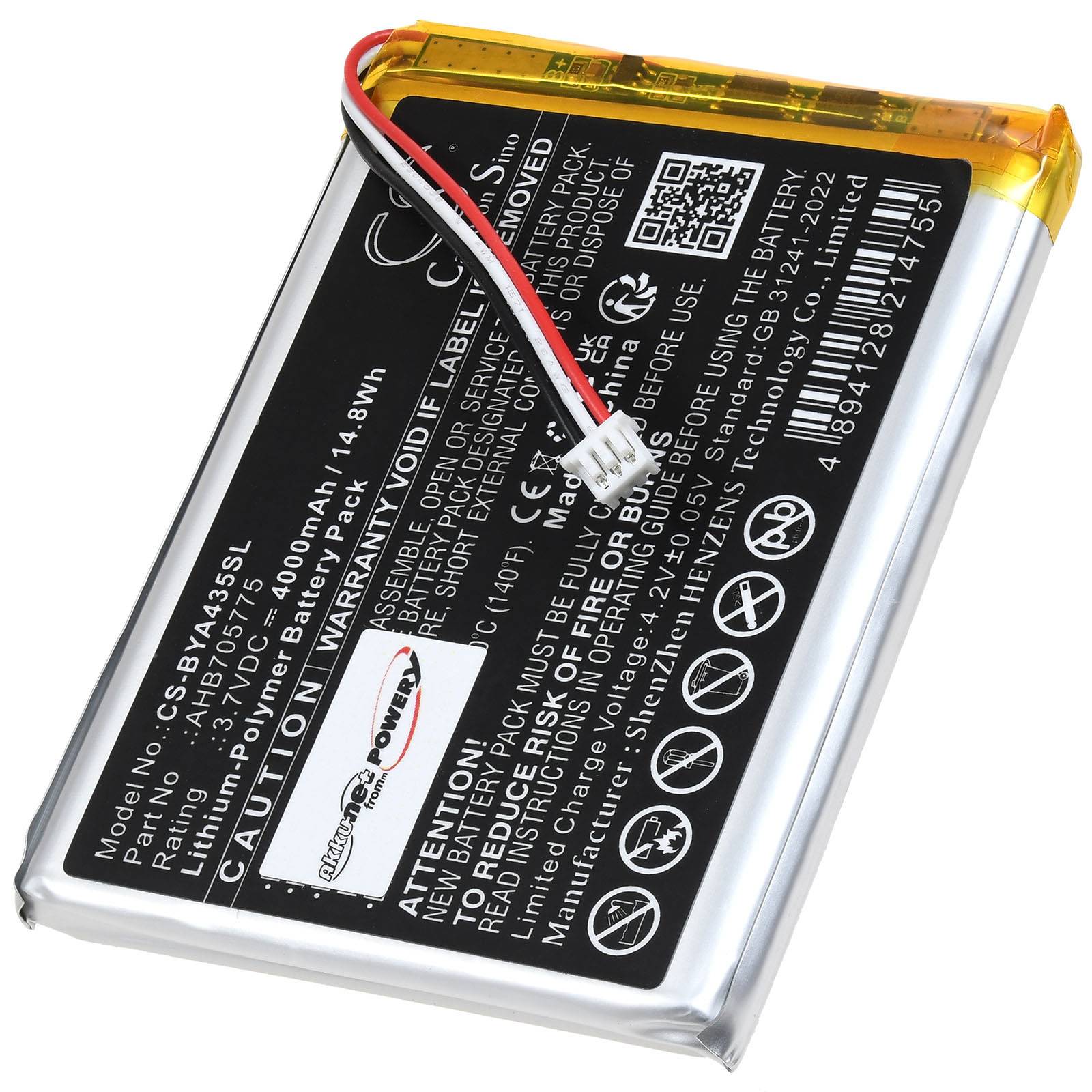 Powery Akku für Babymoov Yoo Master + Babyphone, 3,7V, Li-Polymer