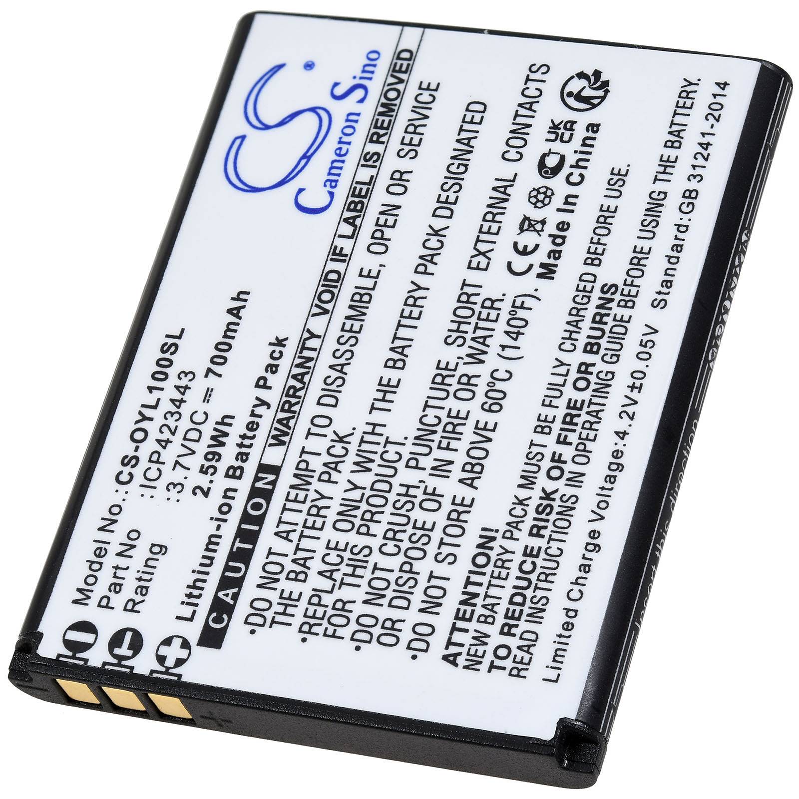 Powery Akku kompatibel mit Olympia Typ ICP423443, 3,7V, Li-Ion