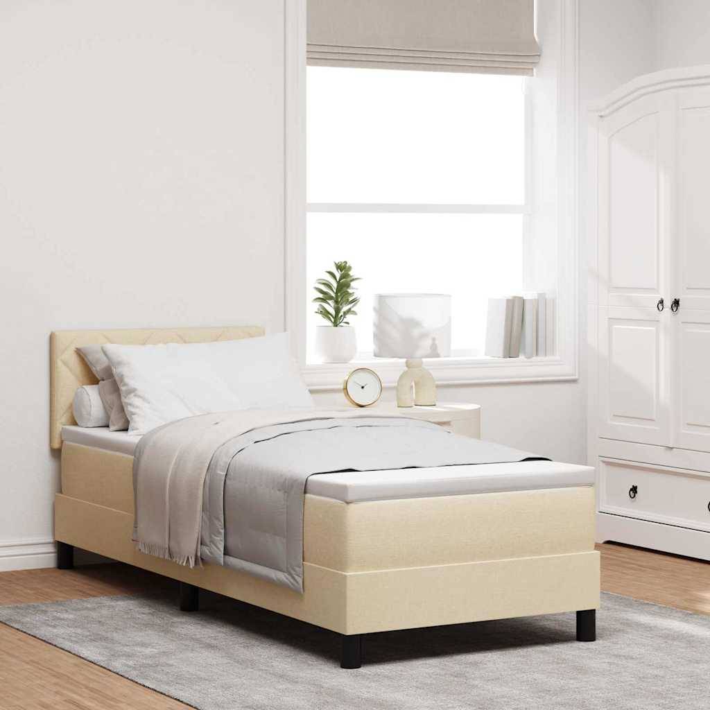 vidaXL Boxspringbett mit Kopfteil Creme 80 x 200 cm Stoff