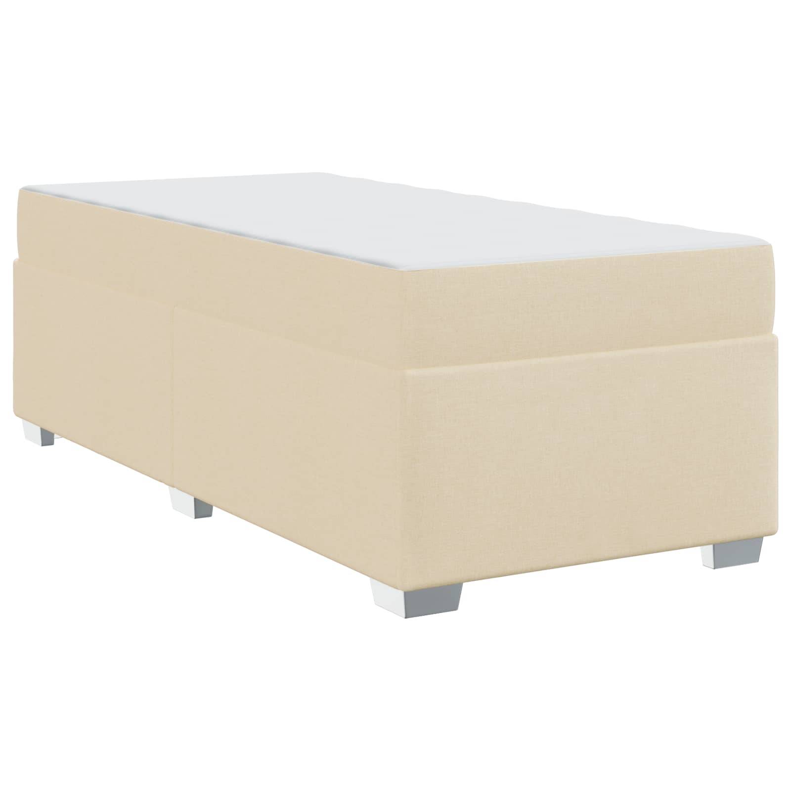 vidaXL Bettrahmen mit Matratze Creme 90 x 190 cm Stoff