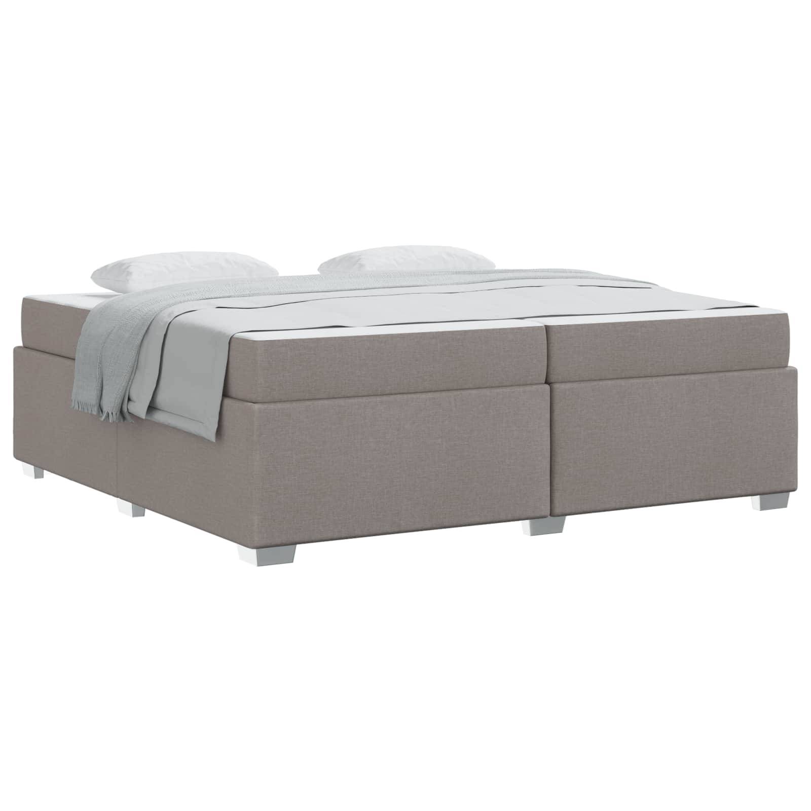 vidaXL Bettrahmen mit Matratze Taupe 200 x 200 cm Stoff