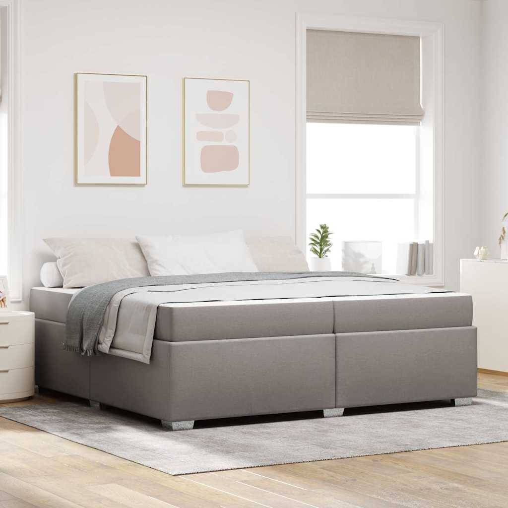 vidaXL Bettrahmen mit Matratze Taupe 200 x 200 cm Stoff