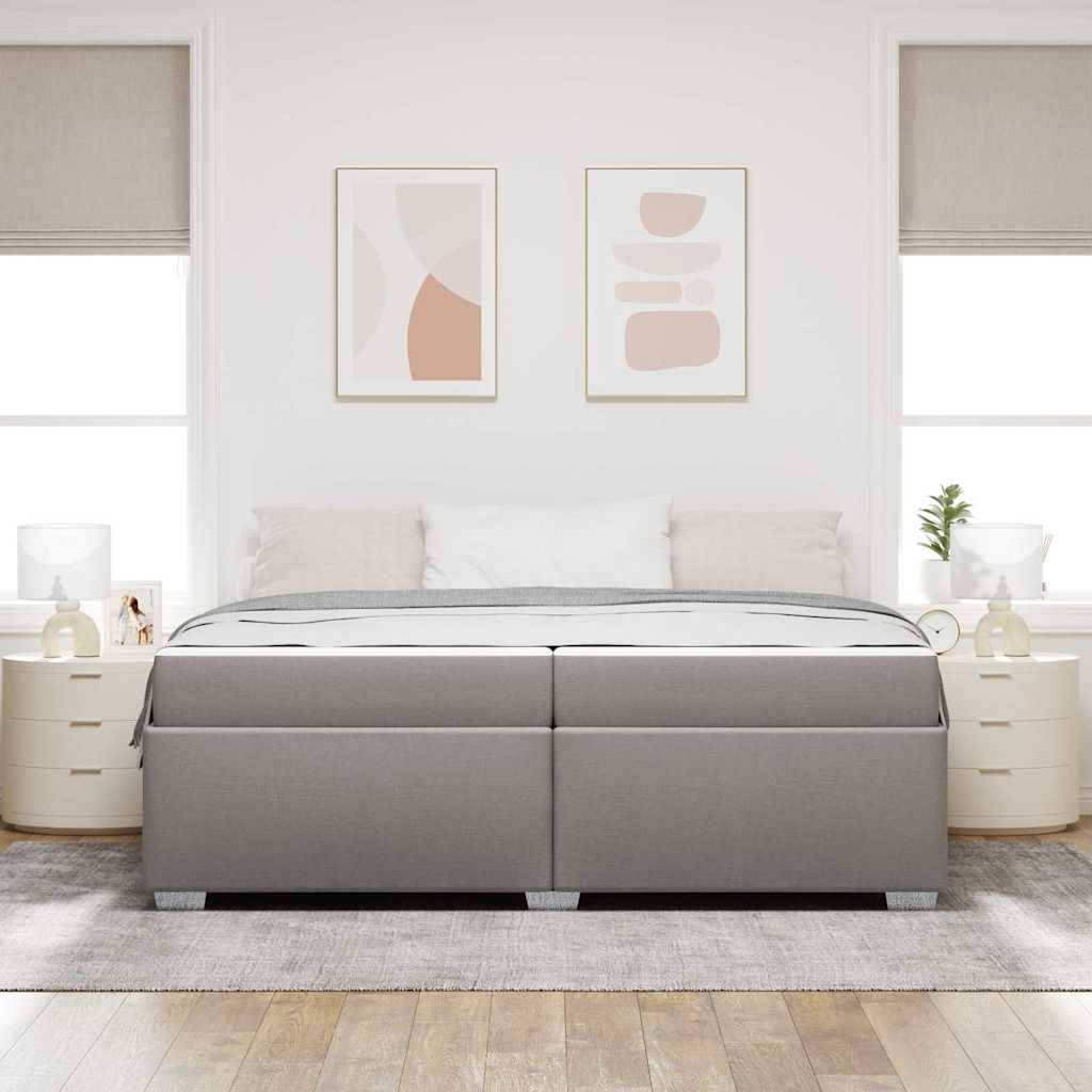vidaXL Bettrahmen mit Matratze Taupe 200 x 200 cm Stoff