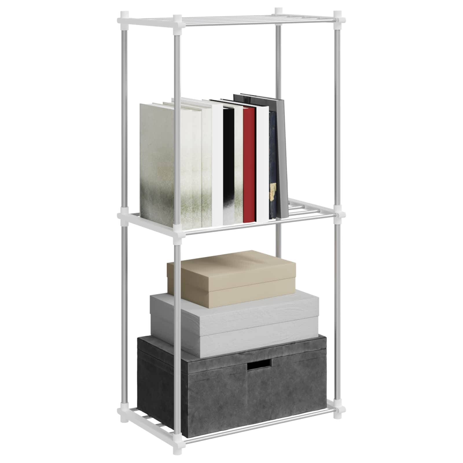 vidaXL Rohregal mit Speicher Weiß 42,5 x 27 x 91,5 cm Aluminium