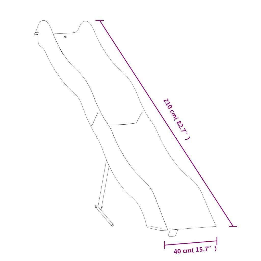 vidaXL Kinderrutsche Blau 210x40 cm Polypropylen