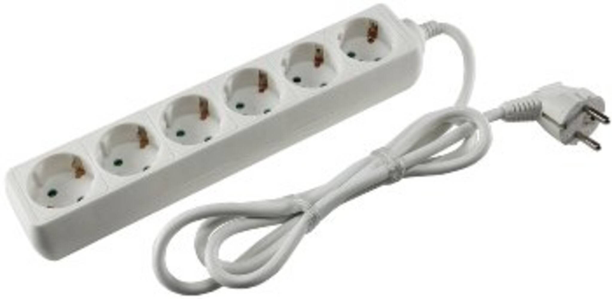 ChiliTec 18581 Schutzkontakt-Steckdosenleiste 6-fach 3500W, 1,4m Kabel, weiß