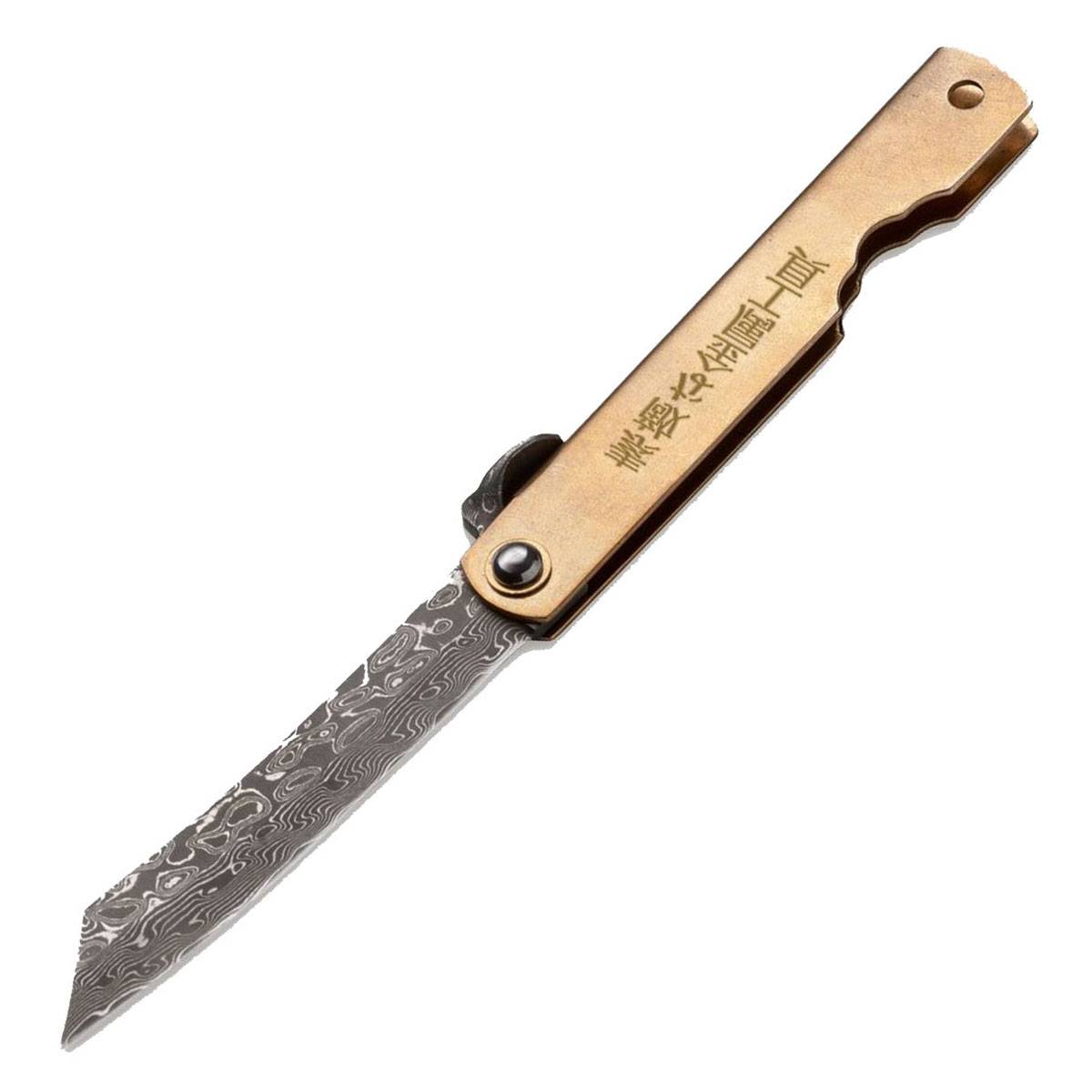 Higo Hoseki Damascus Taschenmesser - Gold