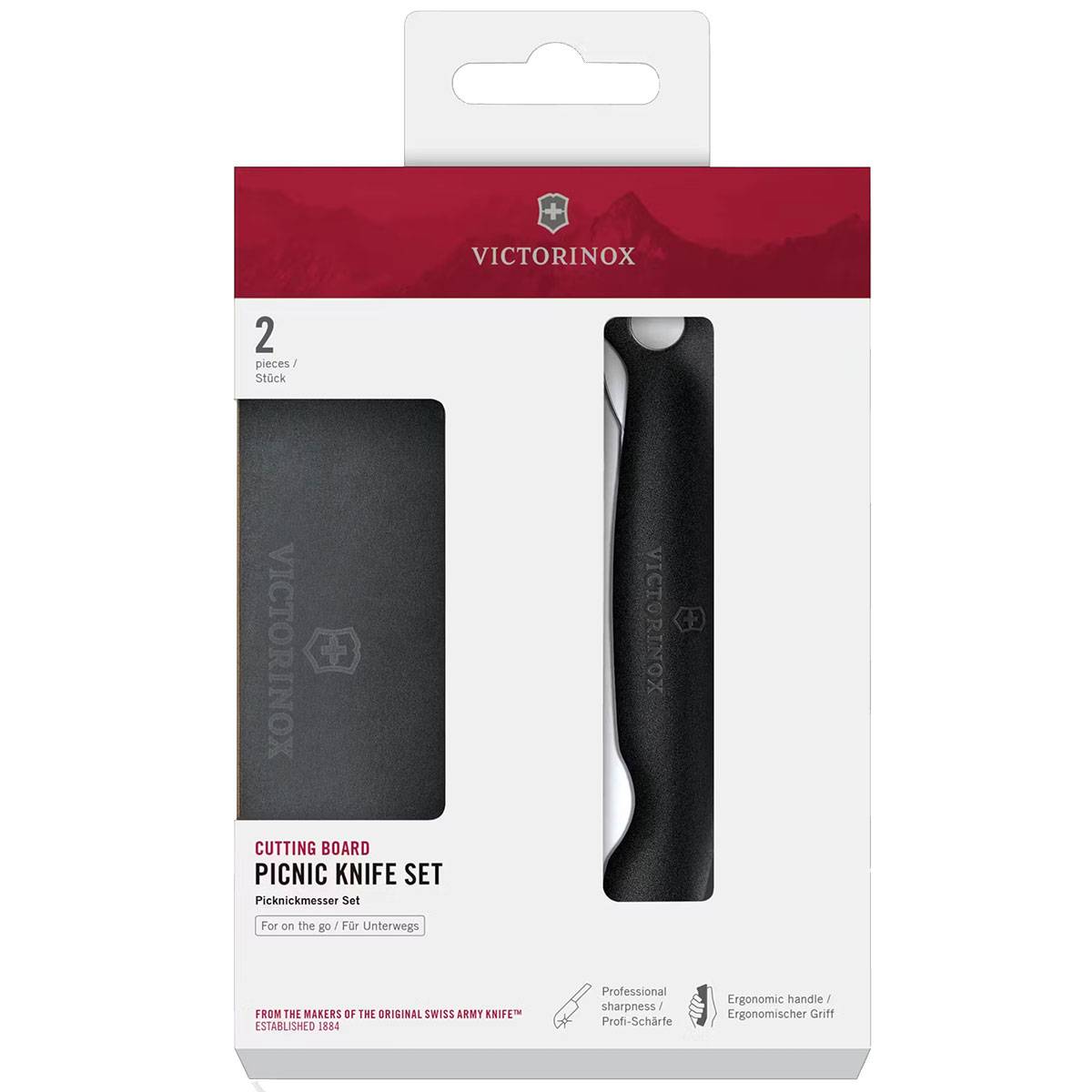 Victorinox Swiss Classic Messer und Schneidbrett Set - Schwarz
