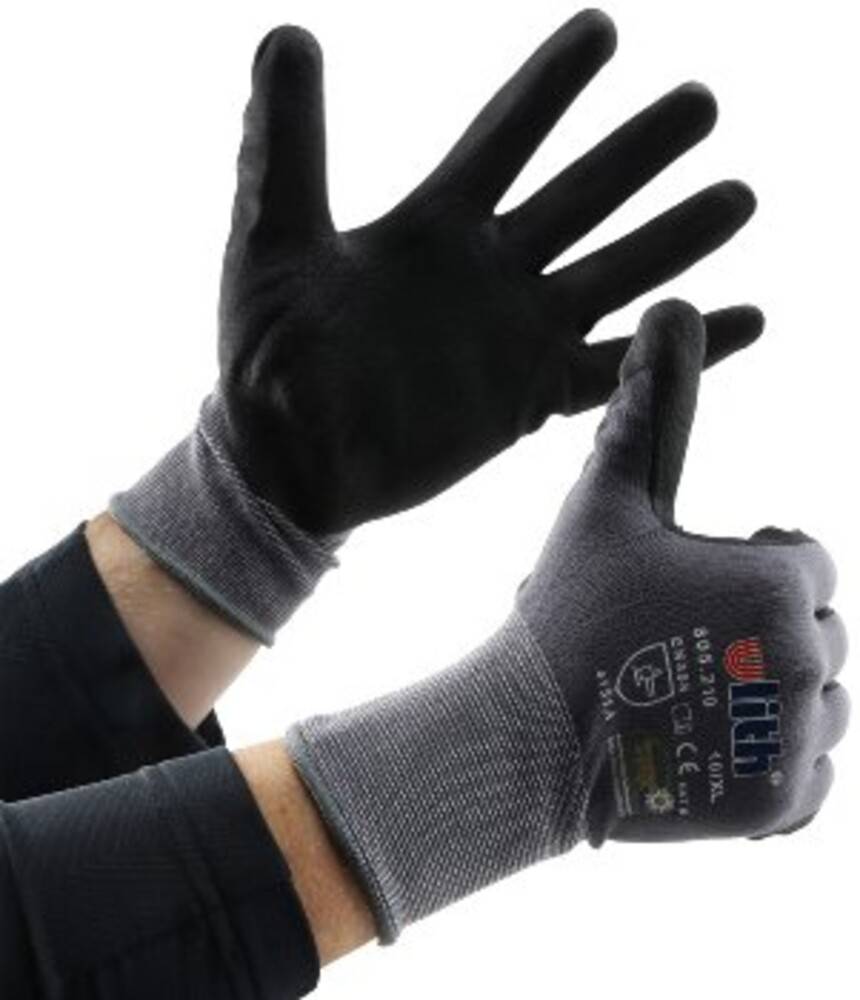 ChiliTec 18185 Profi Arbeits-Handschuhe mit Kautschuk- Beschichtung, Ökotex 100, Größe 11