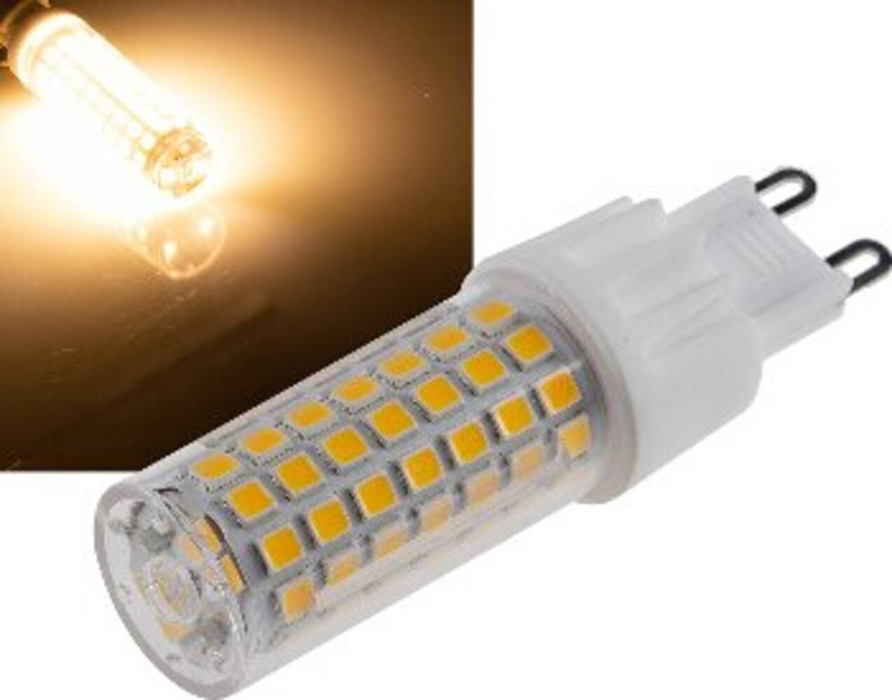 ChiliTec 22115 LED Stiftsockel G9, 8W, 880lm 330°, 230V, 3000K, warmweiß