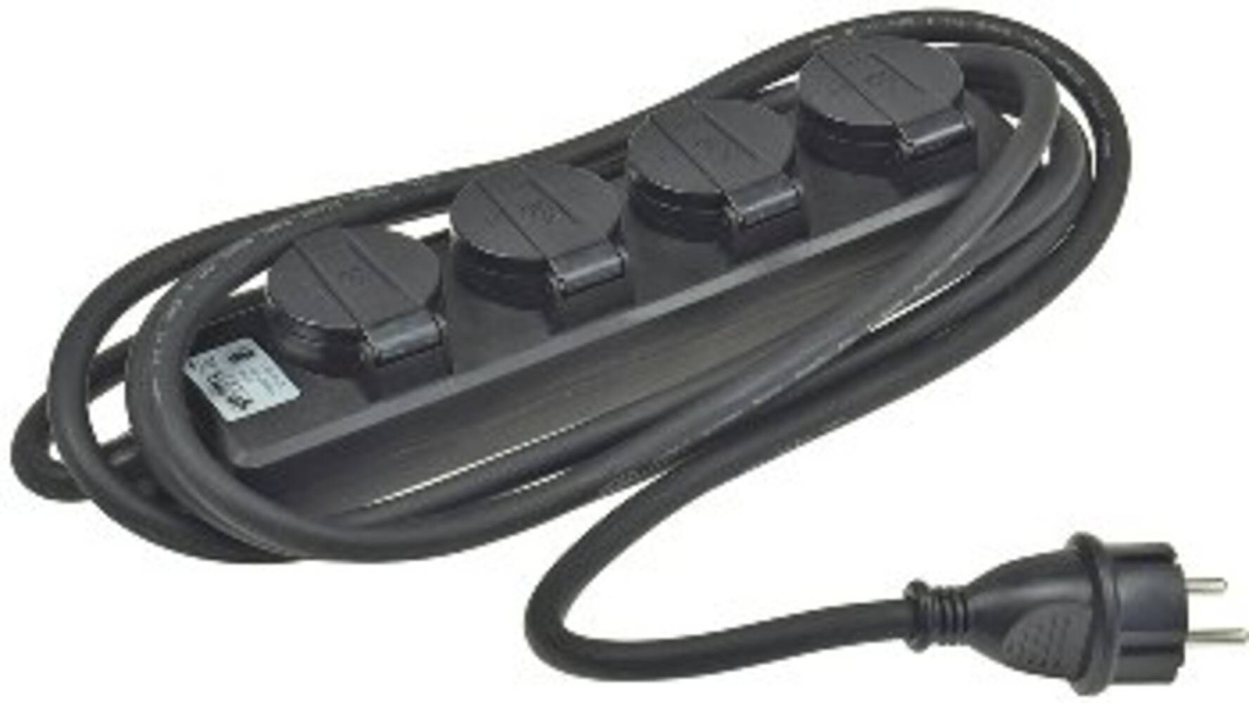ChiliTec 22349 Gartensteckdosenleiste für Außen, 4-fach IP44, 3m Zuleitung