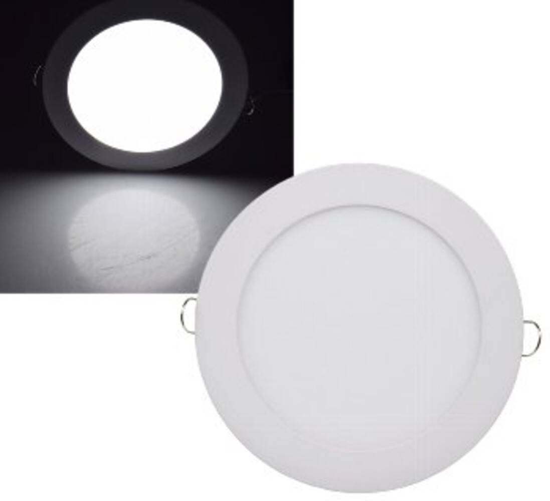 ChiliTec 22612 LED Licht-Panel "QCP-17R", Ø 17cm 230V, 12W, 1020Lumen,4200K / neutralweiß