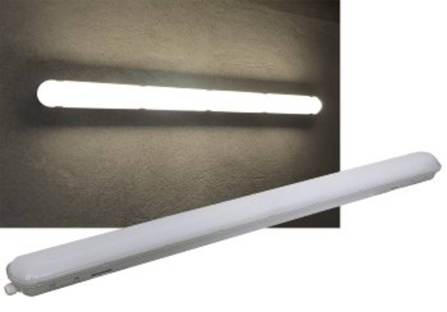 ChiliTec 22749 Wand-& Deckenleuchte "HP-50" IP65, 120cm 48W, 4000k, neutralweiß, 5800 Lumen