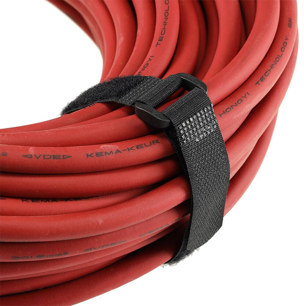 ChiliTec 22712 Klettband mit Öse, 5er Pack 15x2cm, schwarz