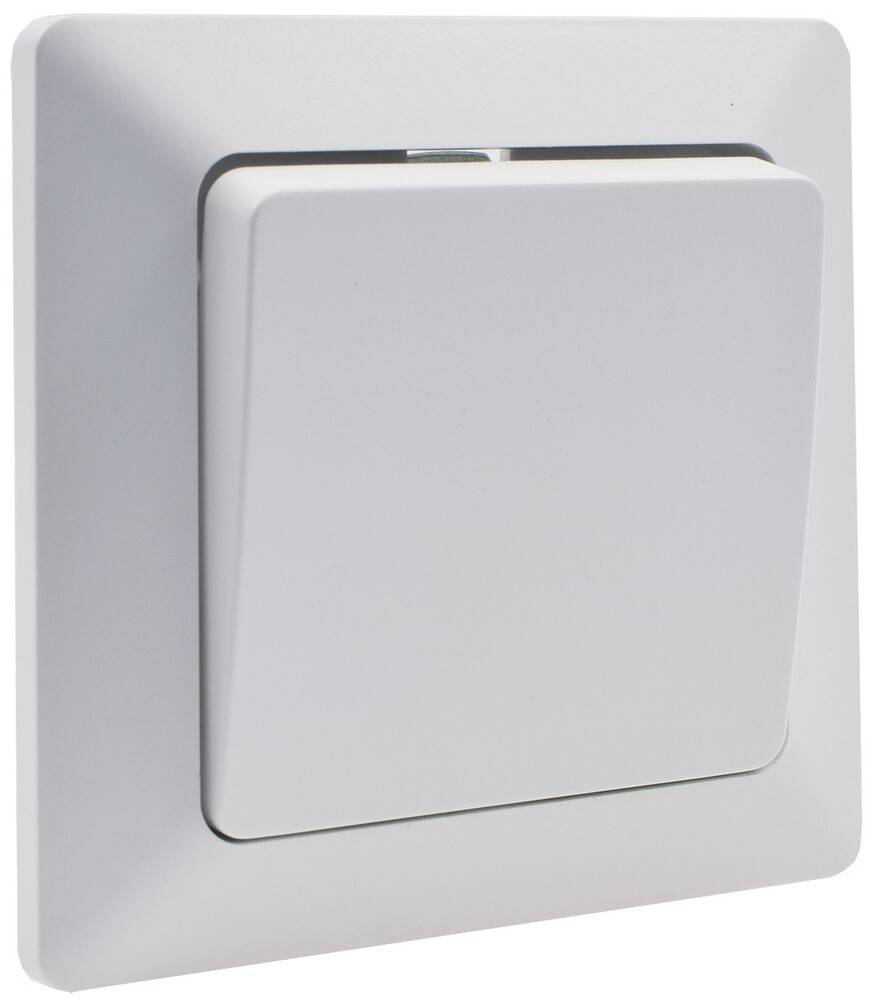 ChiliTec 22772 MILOS Wechsel-Schalter, UP, weiß matt 250V~/ 10A, inkl. Rahmen, Steckanschluss