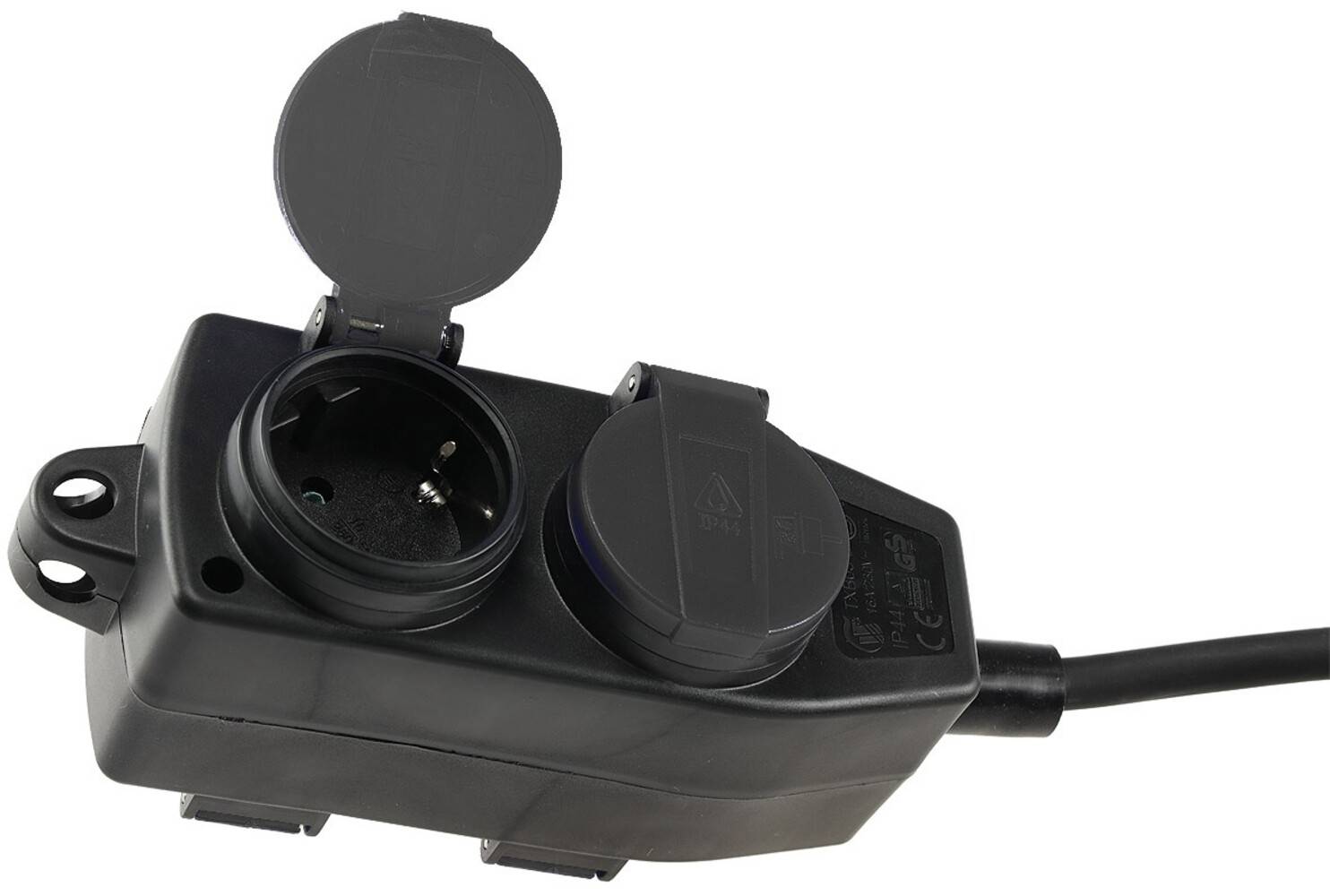 ChiliTec 22823 Werkstatt-Steckdose, 4-fach, 10m Kabel IP44, mit Aufhänger, H07RN-F 3G1,5mm²