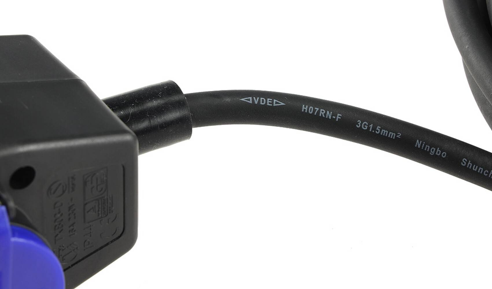 ChiliTec 22824 Werkstatt-Steckdose, 4-fach, 5m Kabel IP44, mit Aufhänger, H07RN-F 3G1,5mm²