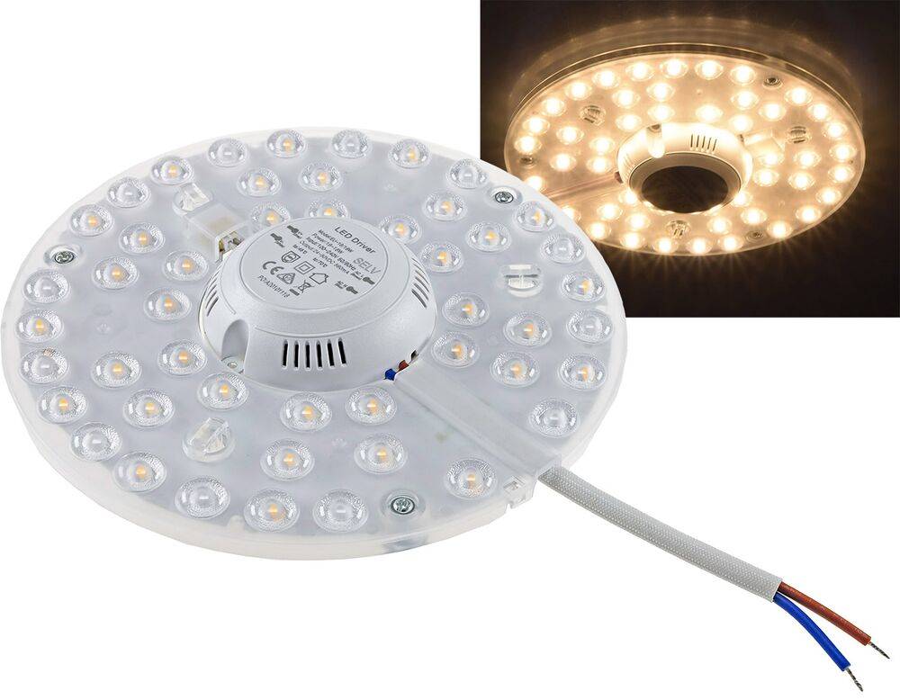 ChiliTec 23805 LED Umrüstmodul "UM18ww V2" für Leuchten Ø180mm, 18W, 1994lm, 3000k, Magnethalter