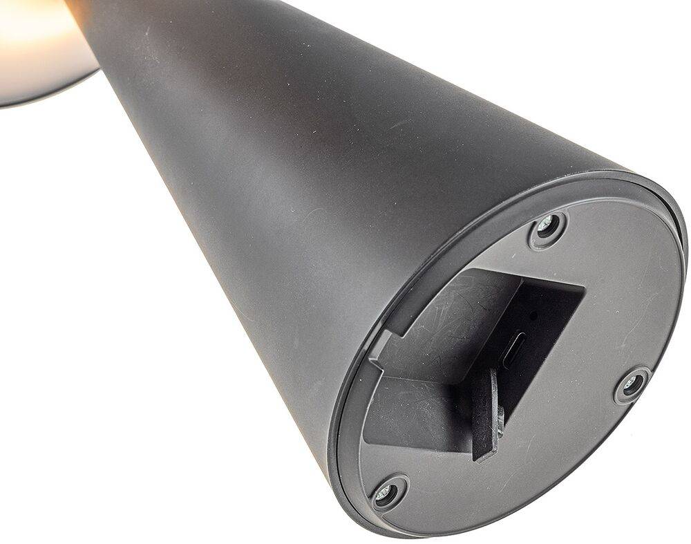 ChiliTec 23748 LED Solar-Tischleuchte "Foco Sol" 2700K, IP44, dimmbar, 20cm, matt schwarz