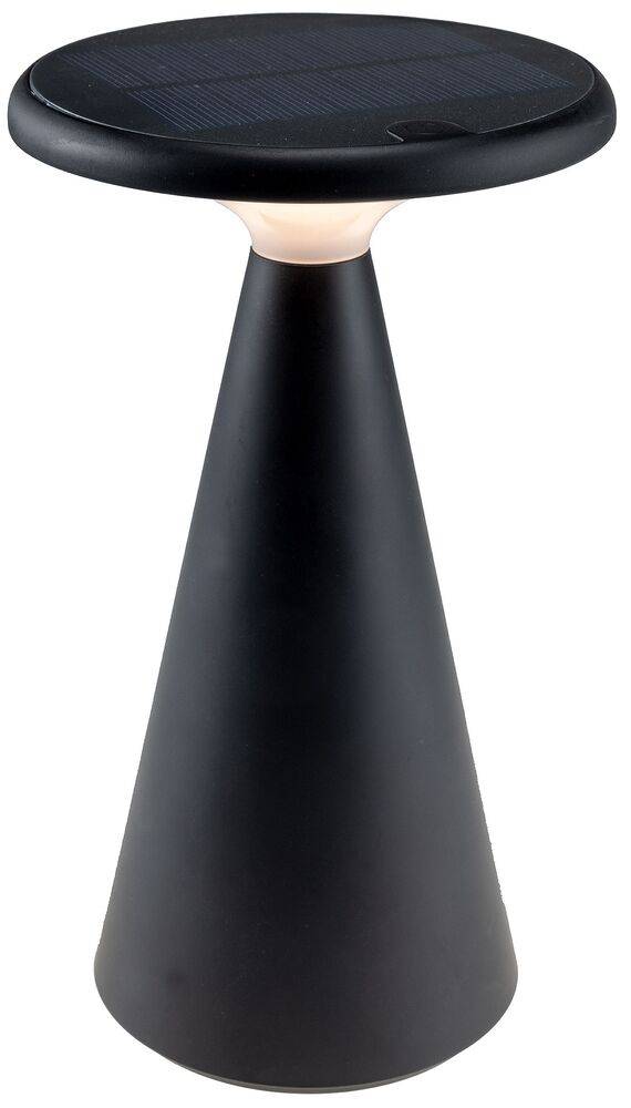 ChiliTec 23748 LED Solar-Tischleuchte "Foco Sol" 2700K, IP44, dimmbar, 20cm, matt schwarz