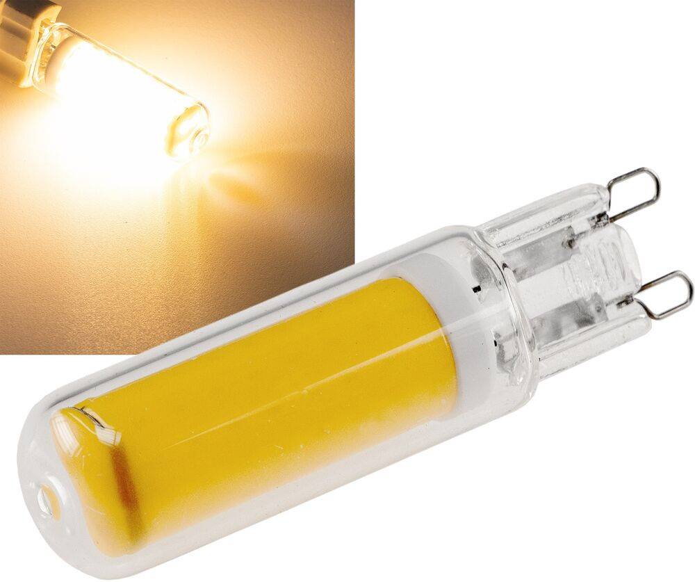 ChiliTec 23798 LED Stiftsockel G9, 4W, 480lm, dimmbar 330°, 230V, 3000k / warmweiß, Glas