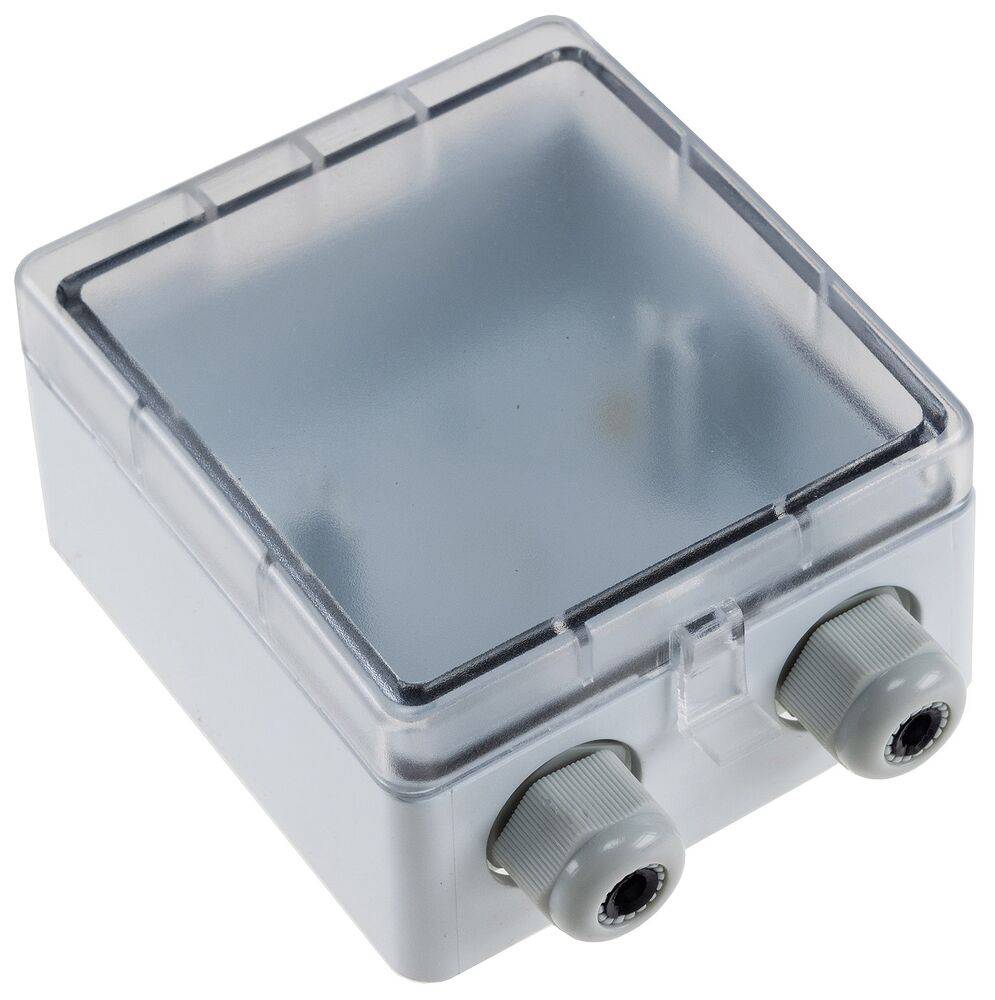 ChiliTec 23800 Aufputz Gehäuse mit Schutzklappe, IP54 110x105x57mm, 2 Kabelschlüsse