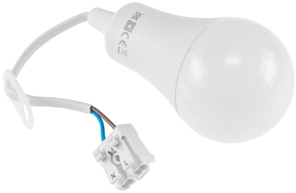 ChiliTec 23823 Baustellen-Leuchte A60 mit 15cm Kabel 12W, 1130lm, 4000K neutralweiß