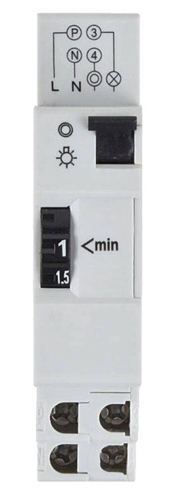 ChiliTec 23278 Treppenlichtzeitschalter - Zeitrelais 1 Wechsler, 230V-16A, 1-7 Minuten