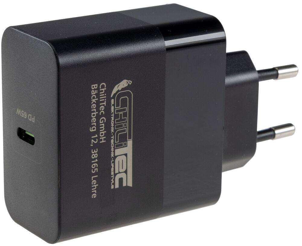 ChiliTec 23578 Stecker-Netzteil mit USB-C "CTN-PD65" In 100-240V~, Out 5,0V-9,0V-12,0V=, 65W