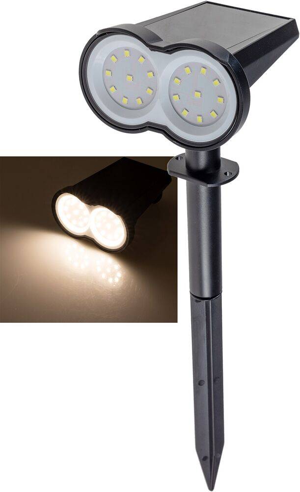 ChiliTec 23859 Gartenstrahler Solar mit Erdspieß, 80lm Dämmerungssensor, IP65