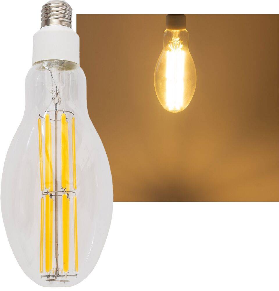 ChiliTec 23872 LED Filament-Lampe E27 30W "FHE-30" 4575lm, 2700K, warmweiß, ØxH 9x24cm