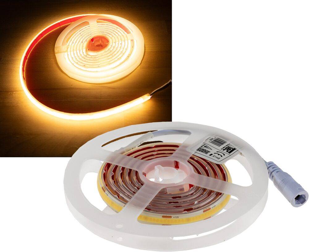 ChiliTec 23899 LED-Stripe "CLS-COB V2" 1m, warmweiß 12V, 10W, 908 Lumen