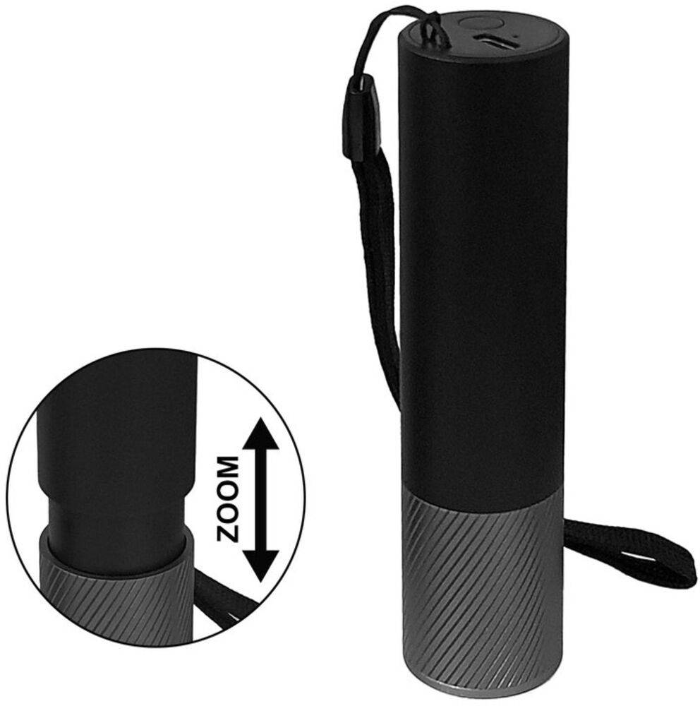 ChiliTec 23979 LED-Taschenlampe ARCAS mit Akku 3W 300lm, Zoom