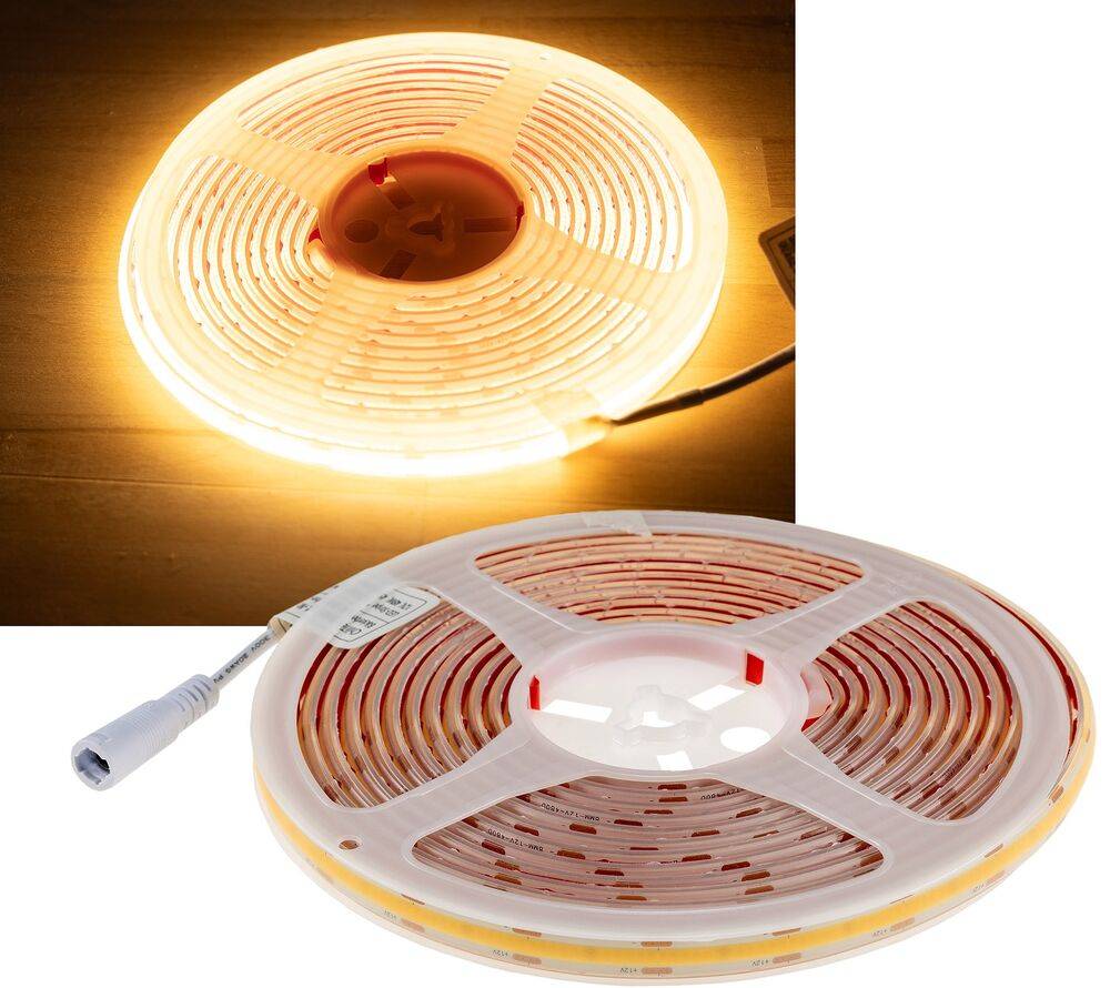 ChiliTec 23901 LED-Stripe "CLS-COB V2" 5m, warmweiß 12V, 48W, 4543 Lumen