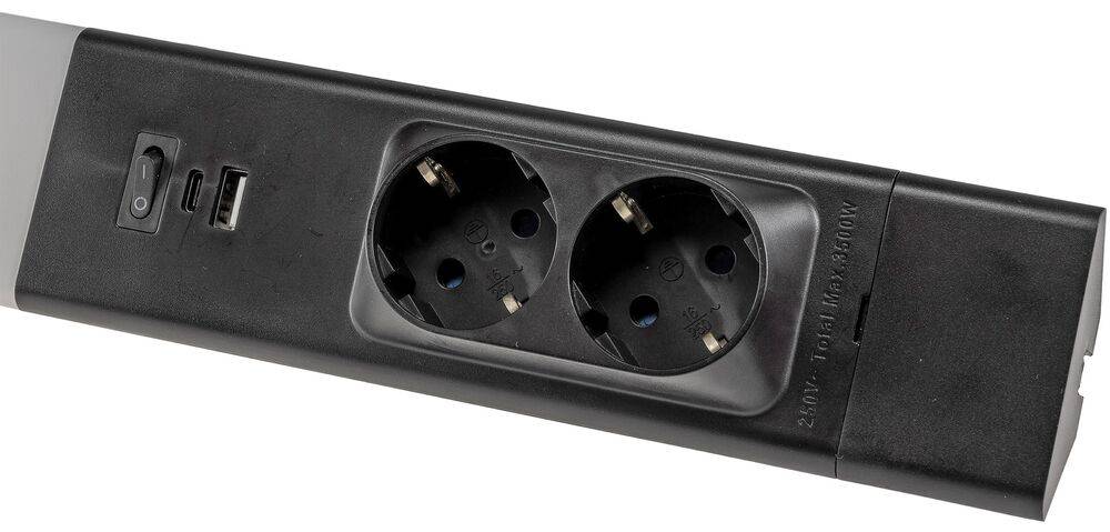 ChiliTec 23909 LED Unterbauleuchte "Arusha" schwarz USB A+C PD, 60cm, Licht warmweiß