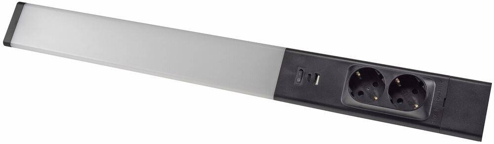 ChiliTec 23909 LED Unterbauleuchte "Arusha" schwarz USB A+C PD, 60cm, Licht warmweiß