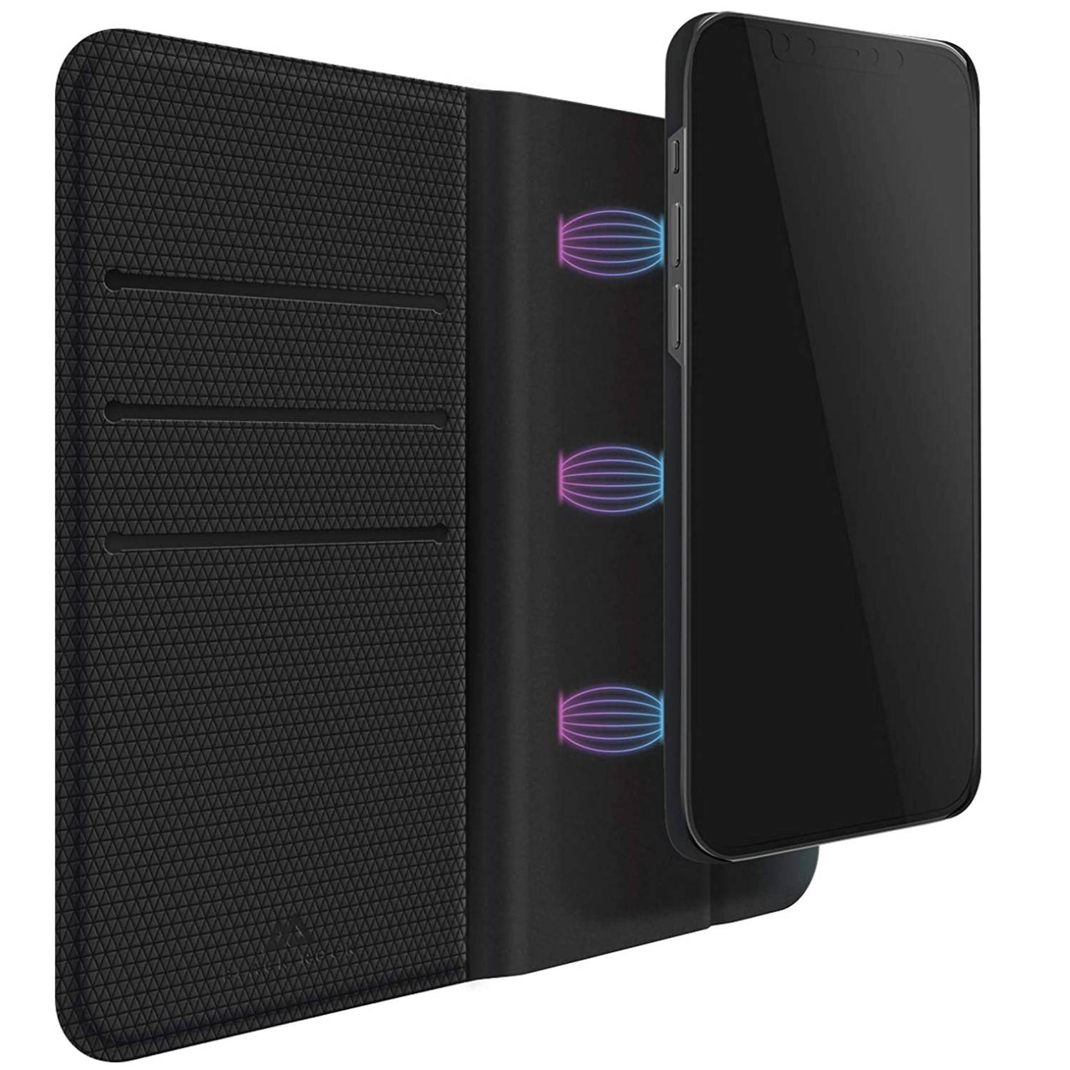 Black Rock Klapp-Tasche + Schutz-Glas Cover Smart Hülle für Apple iPhone 12 mini