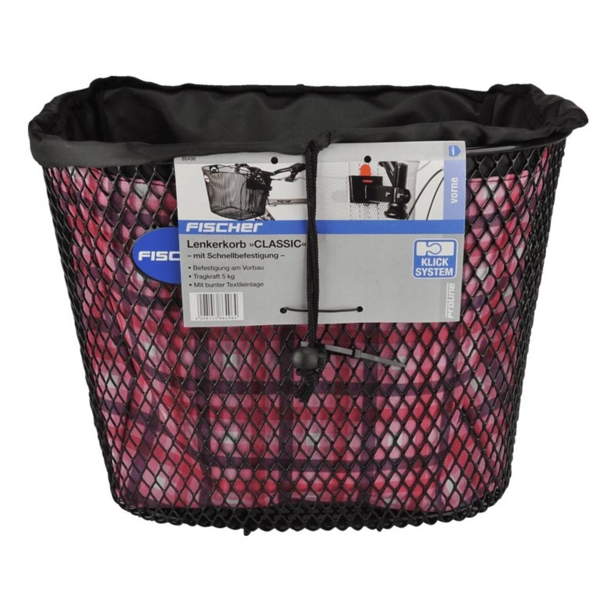 Lenker-Korb Classic mit Schnellbefestigung Schwarz