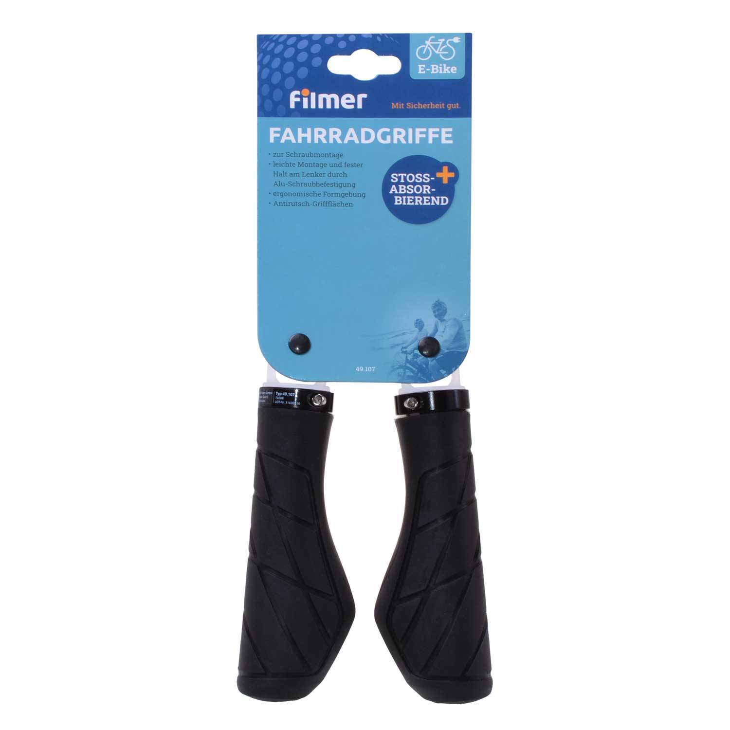 Set Fahrradgriffe Ergo-Grip Antirutsch 135mm Schwarz