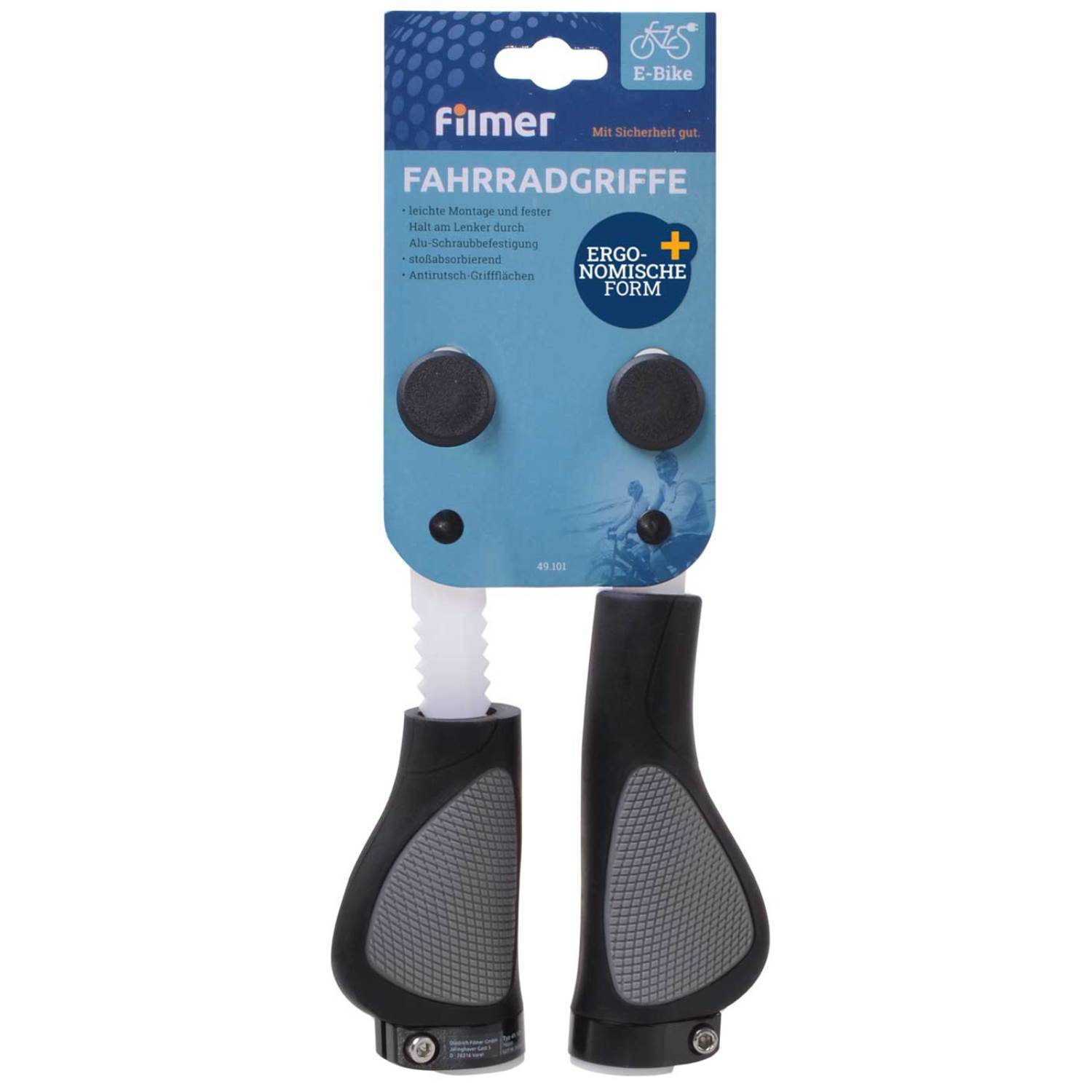 Set Fahrradgriffe Ergo-Grip Schwarz für Dreh-Griff-Schaltung