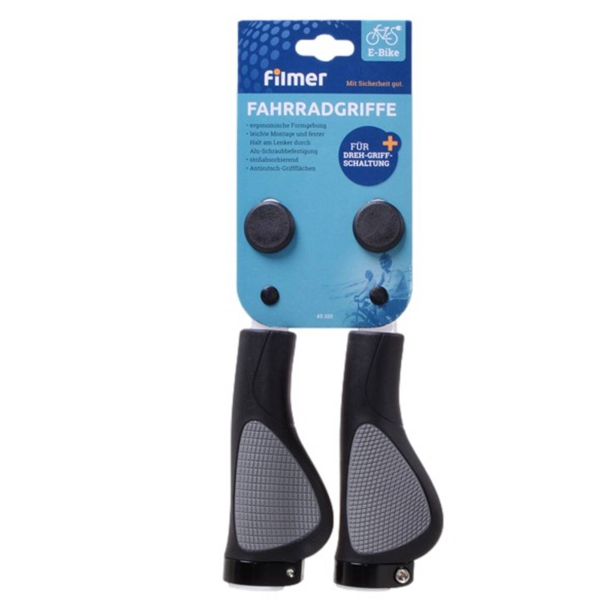 Set Fahrradgriffe Ergo-Grip Antirutsch 130mm Schwarz