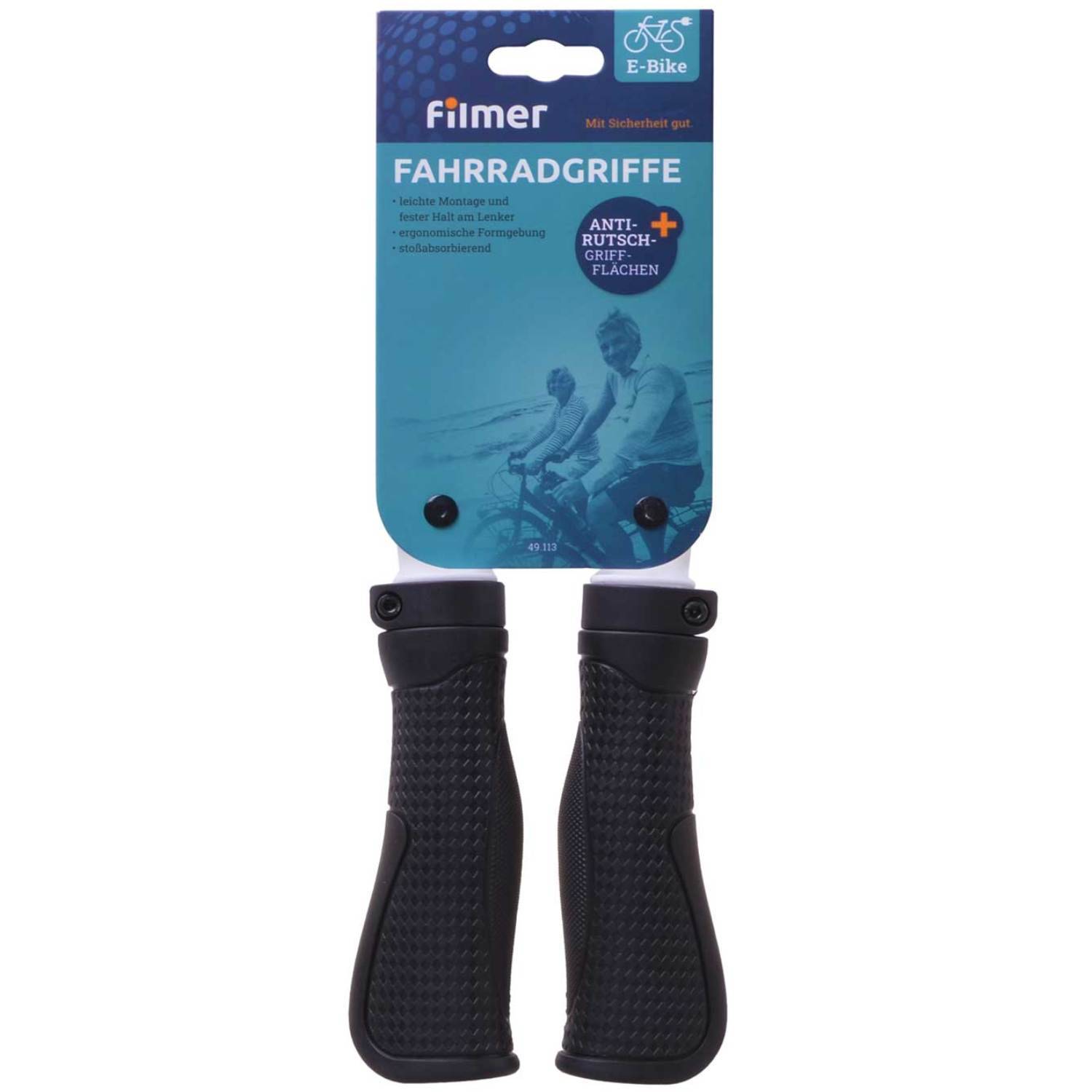 Set Fahrradgriffe Ergo-Grip Antirutsch 140mm Schwarz