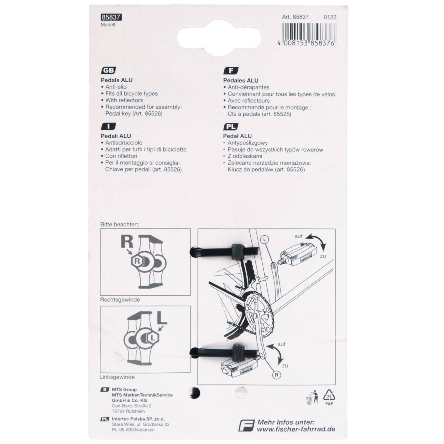 Proline Pedale Tour Alu Antirutsch